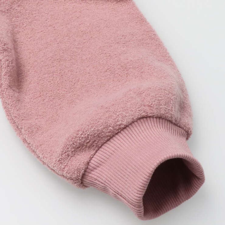 【子供服】crescent(クレセント)ボア切替ブークレー裏起毛ワンピース80cm～130cmN60307