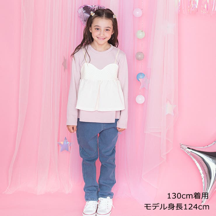 子供服crescent(クレセント)キャミ重ね着風トレーナー80cm～140cmN6260
