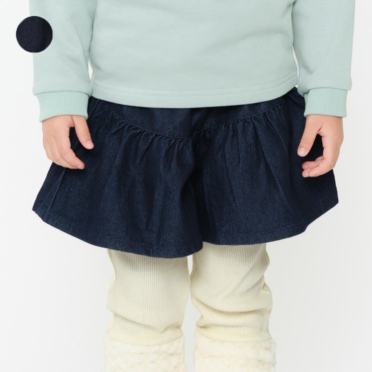 ストレッチデニムキュロットパンツ 80cm～130cm N63104 | こどもの森e-shop | 詳細画像1 