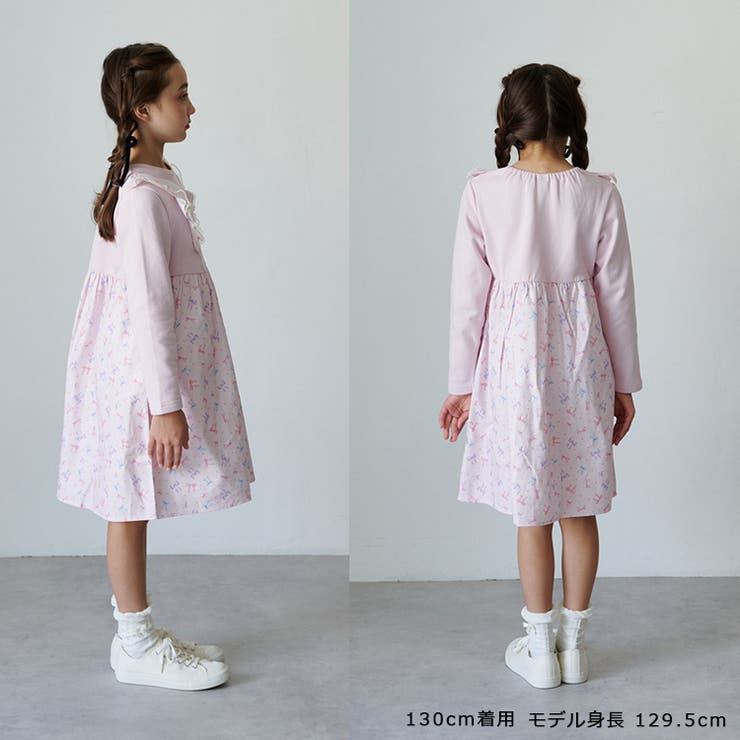 リボン柄切替長袖ワンピース | こどもの森e-shop | 詳細画像12