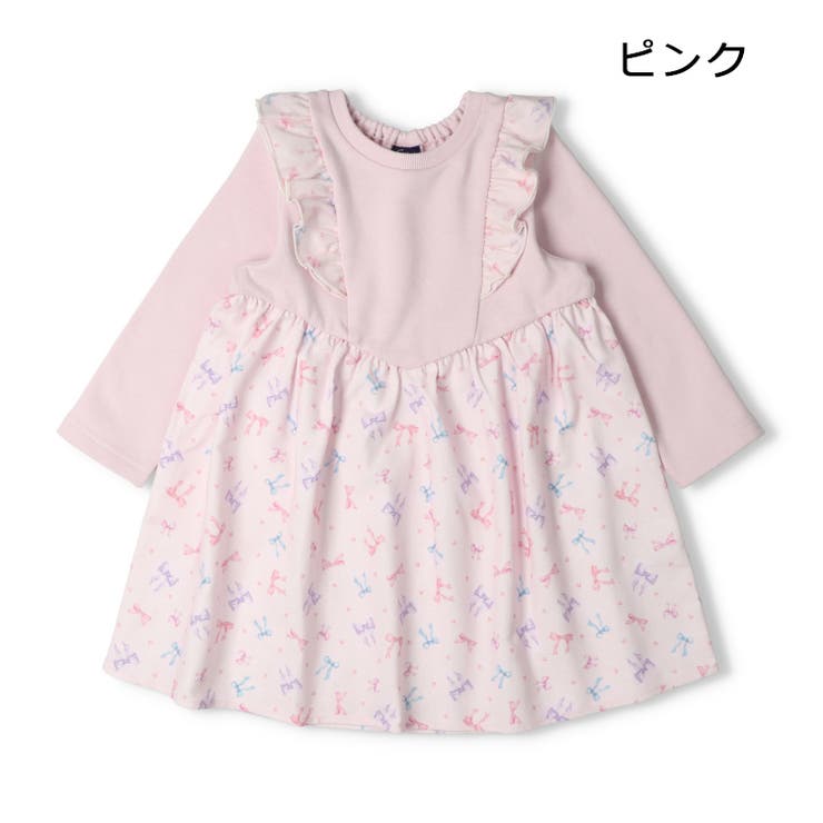 リボン柄切替長袖ワンピース | こどもの森e-shop | 詳細画像3