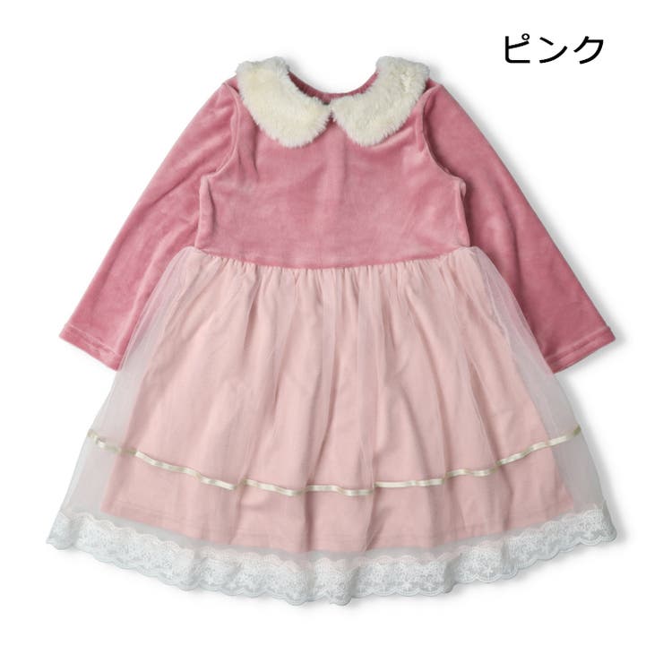 ボア衿ベロアチュールドッキングワンピース | こどもの森e-shop | 詳細画像3 