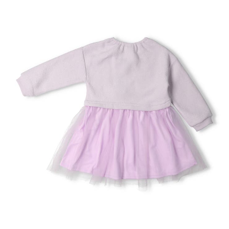 ネックレス風刺繍チュールドッキング裏起毛ワンピース | こどもの森e-shop | 詳細画像4 