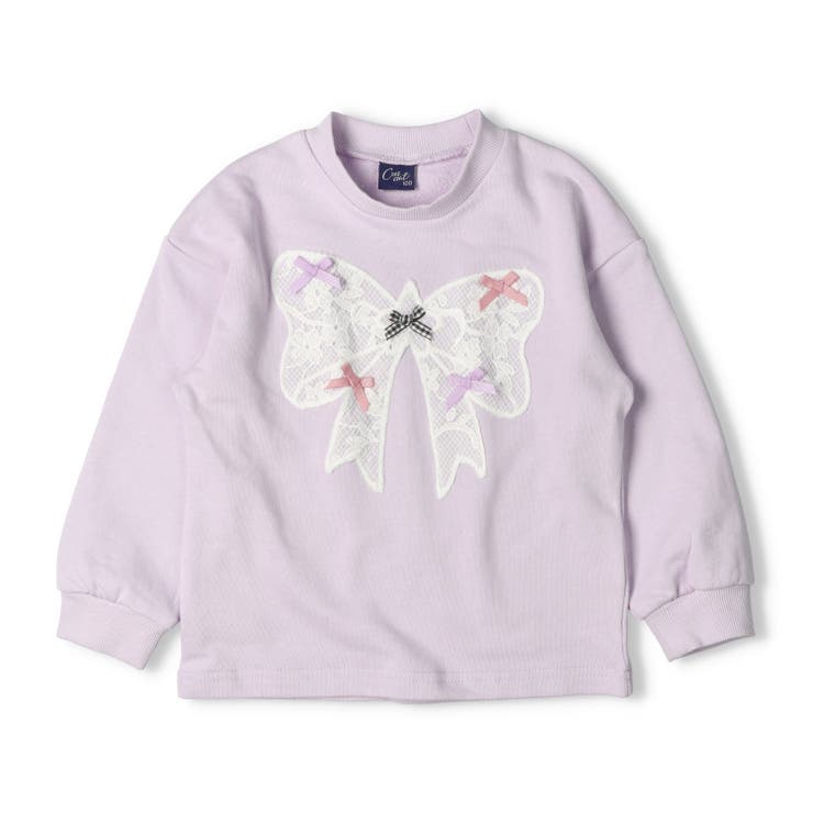 ラベンダー | リボンデザイン裏毛トレーナー | こどもの森e-shop