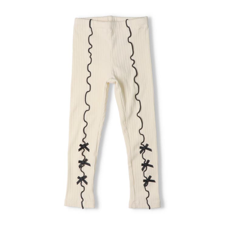 リボン付メッシュジャガード無地レギンス | こどもの森e-shop | 詳細画像2 