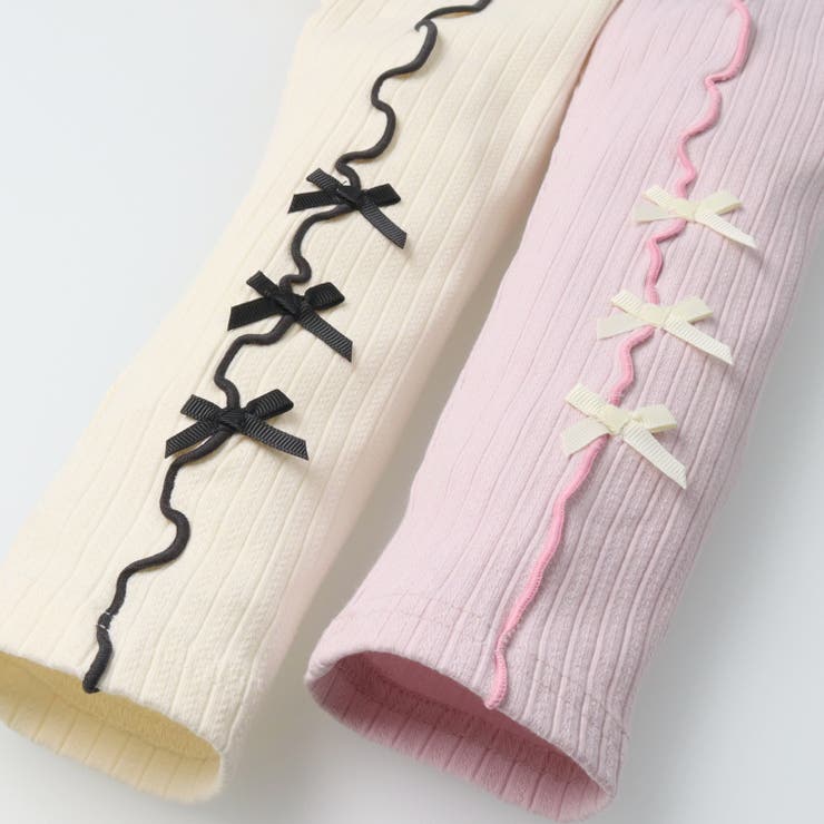 リボン付メッシュジャガード無地レギンス | こどもの森e-shop | 詳細画像7 