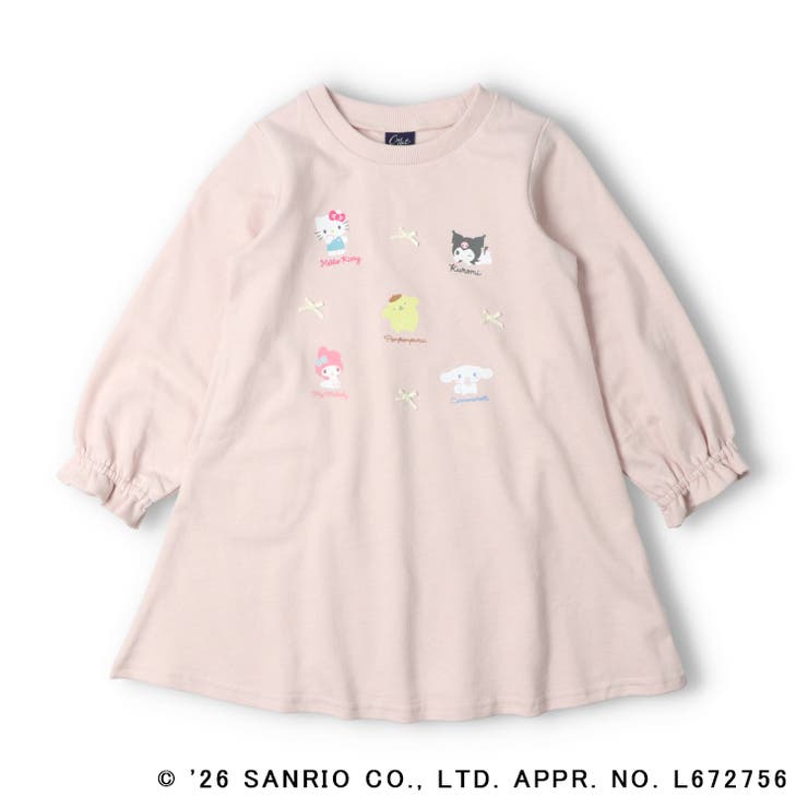 ピンク | サンリオキャラクター裏毛長袖ワンピース | こどもの森e-shop