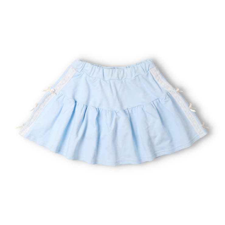 ブルー | ミニ裏毛インナーパンツ付スカート | こどもの森e-shop