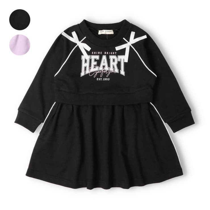 ロゴプリント切替裏毛ワンピース | こどもの森e-shop | 詳細画像1 