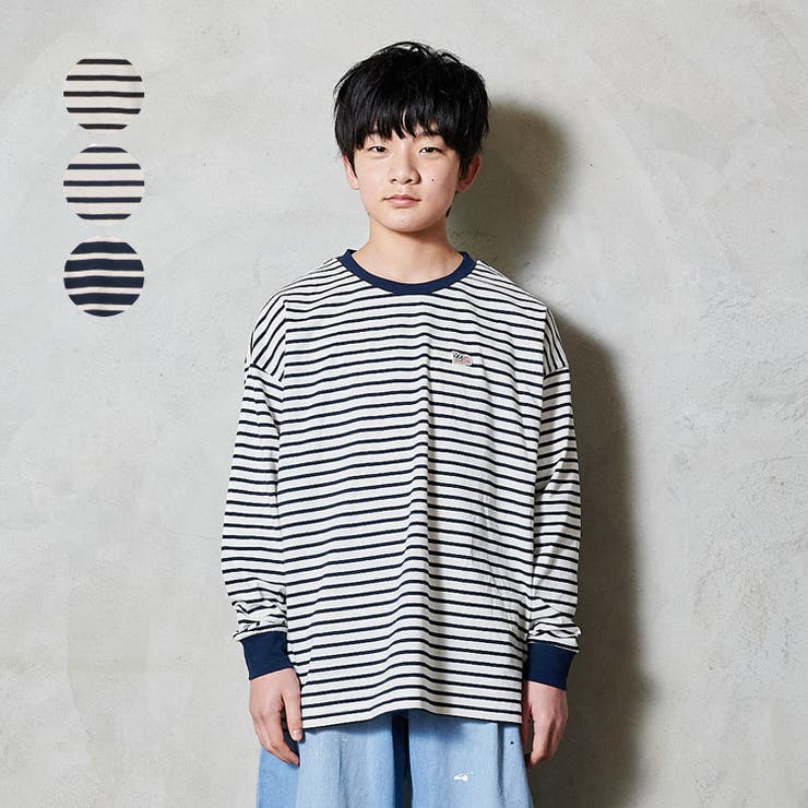 【WEB限定】ボーダーワイド長袖Ｔシャツ・ロンT | こどもの森e-shop | 詳細画像1 