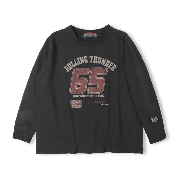 ブラック | 【WEB限定】ナンバーロゴプリント長袖Ｔシャツ | こどもの森e-shop