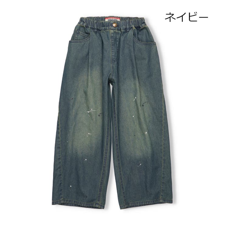 ネイビー | 【WEB限定】ペンキ加工ライトオンスデニムパンツ | こどもの森e-shop