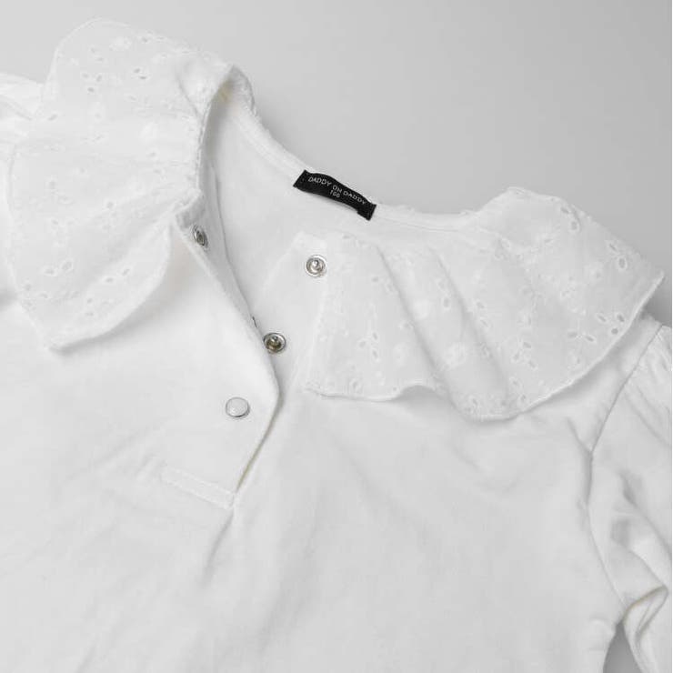 【子供服】DaddyOhDaddy(ダディオダディ)袖ダディコ刺繍入り衿付きブラウス90cm～130cmV22551