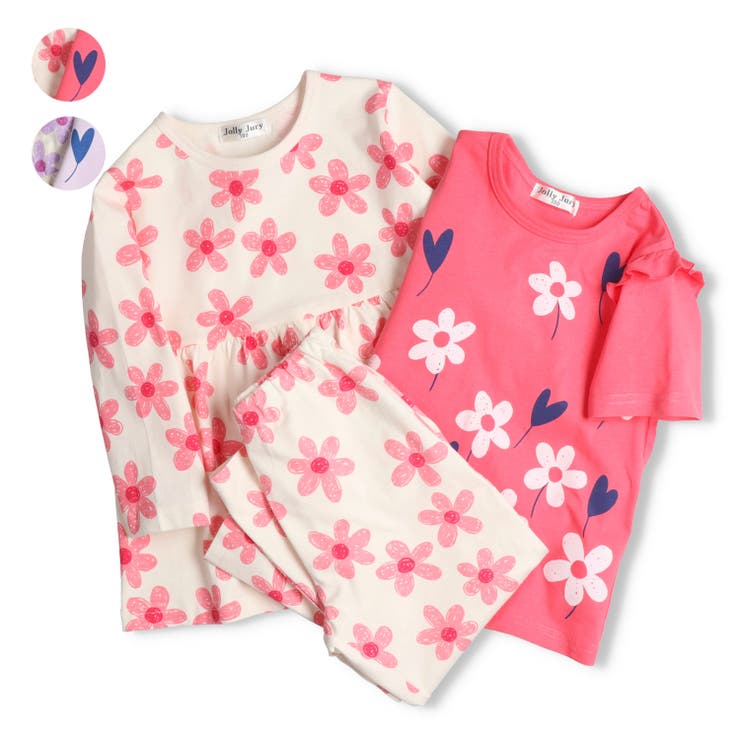 お花柄半袖・長袖パジャマセット | こどもの森e-shop | 詳細画像1 