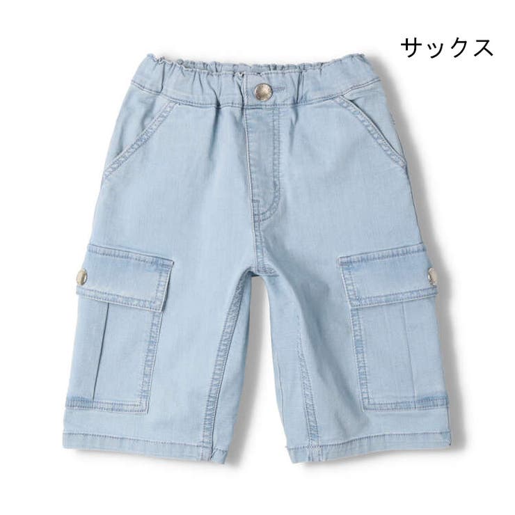 【子供服】DaddyOhDaddy(ダディオダディ)ストレッチデニム6分丈ハーフパンツ90cm～130cmV33102