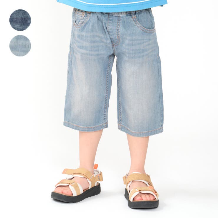 ストレッチデニム6分丈ハーフパンツ 90cm～130cm V33114 | こどもの森e-shop | 詳細画像1 