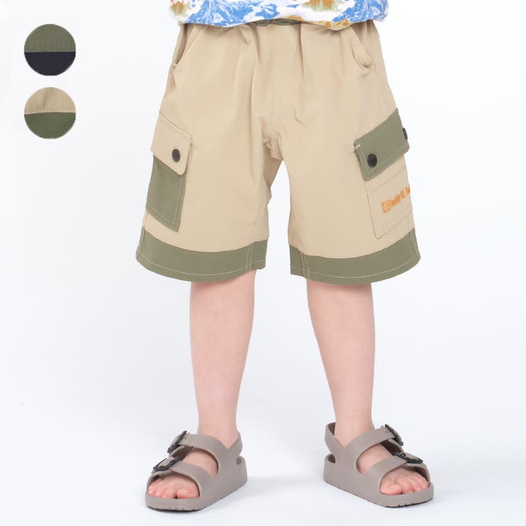 バイカラーナイロン5分丈ハーフパンツ 90cm～130cm V33122 | こどもの森e-shop | 詳細画像1 