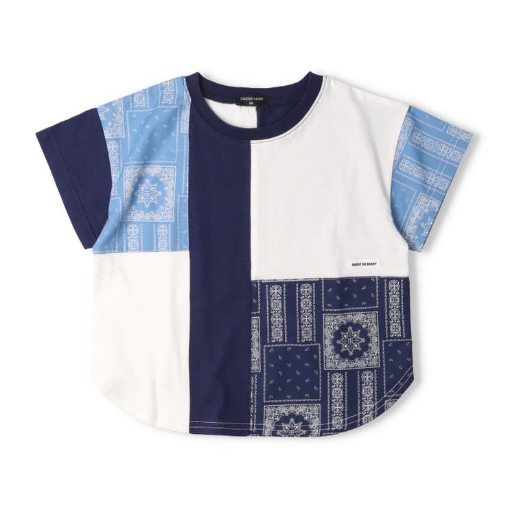 子供服DaddyOhDaddy(ダディオダディ)バンダナ柄切替半袖Ｔシャツ90cm～130cmV3480