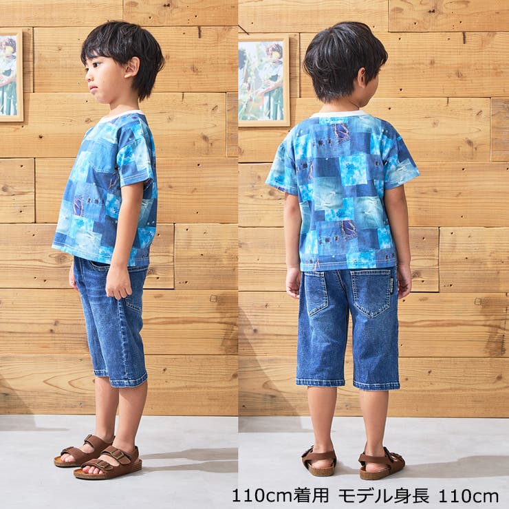 子供服DaddyOhDaddy(ダディオダディ)無地デニム６分丈ハーフパンツ90cm～130cmV3510