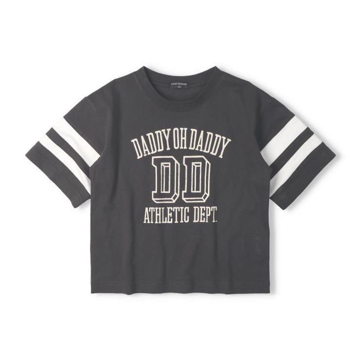ブラック | ロゴプリント袖ライン半袖Ｔシャツ | こどもの森e-shop