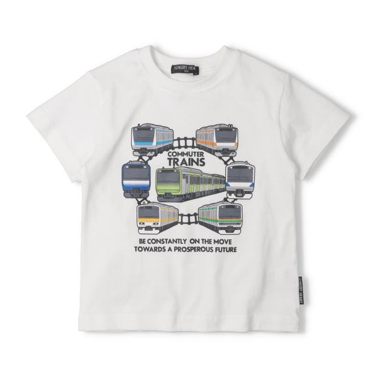 ホワイト | JR在来線電車プリント半袖Tシャツ | こどもの森e-shop