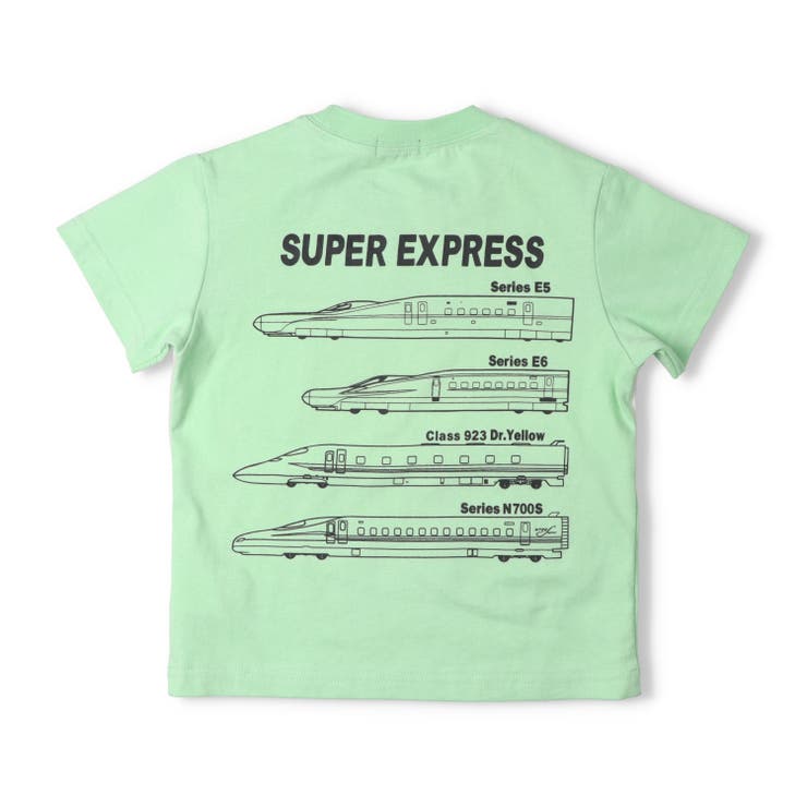ネイビー | 新幹線電車プリント切符付半袖Ｔシャツ | こどもの森e-shop
