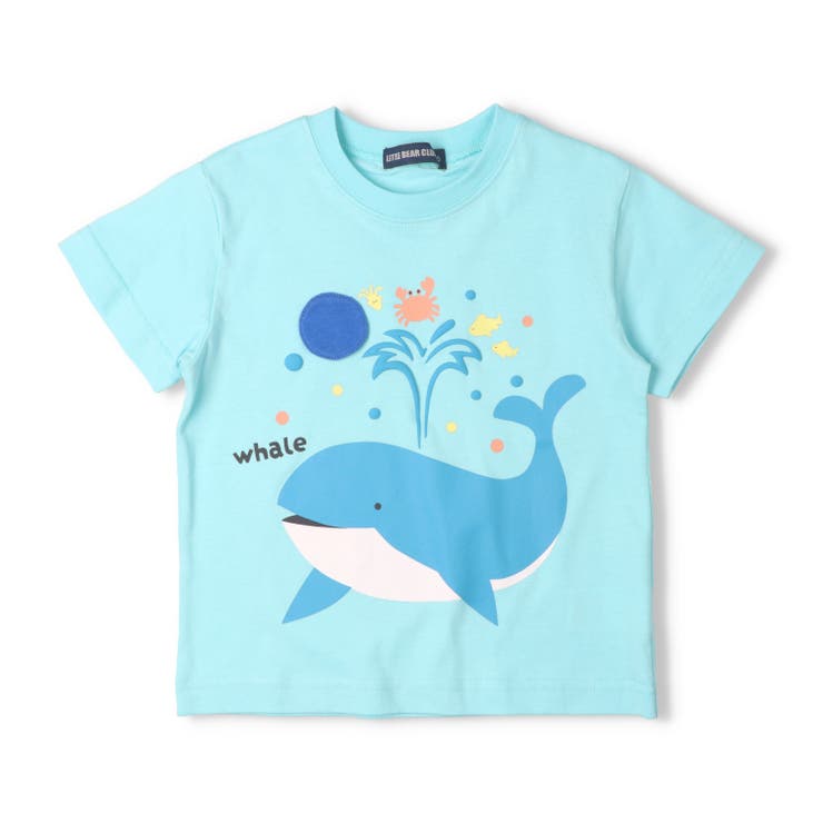 サックス | 【WEB限定】くじらプリント半袖Ｔシャツ | こどもの森e-shop