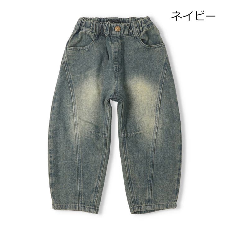 ネイビー | デニムカーブパンツ | こどもの森e-shop