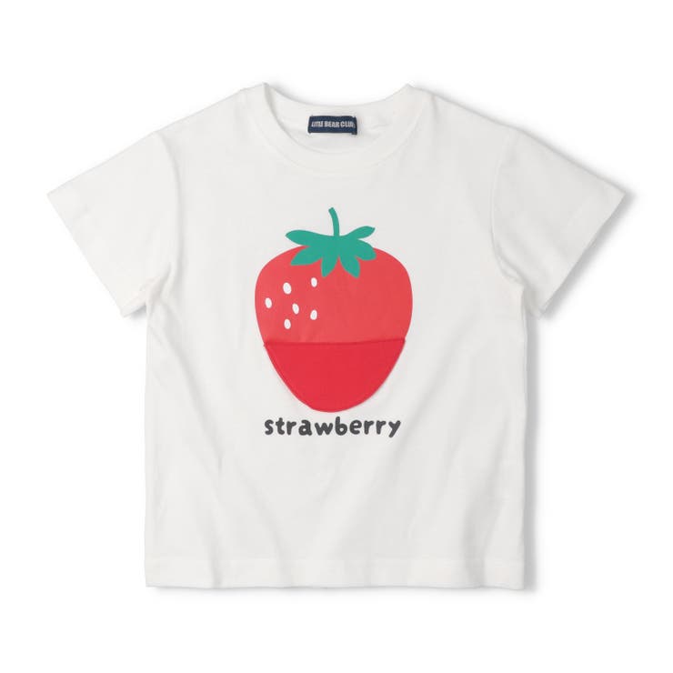 ホワイト | 【WEB限定】いちご仕掛け半袖Tシャツ | こどもの森e-shop