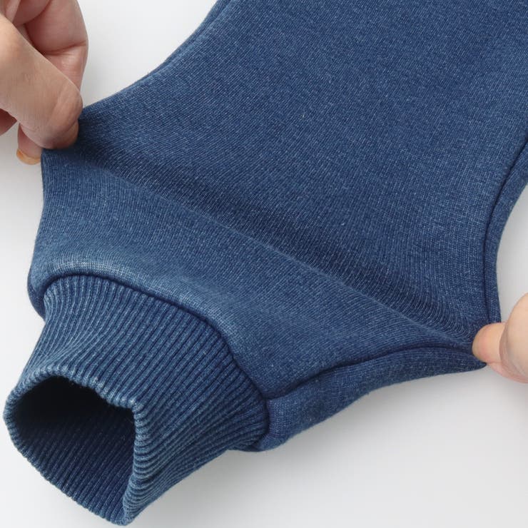 ワッペン付インディゴ爆温裏起毛裾リブ長パンツ | こどもの森e-shop | 詳細画像8 