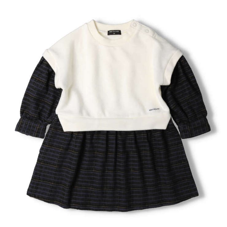 チェック切替重ね着風裏毛ワンピース | こどもの森e-shop | 詳細画像2 