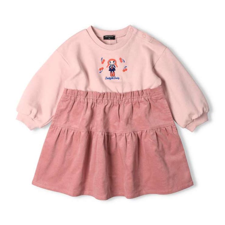 【子供服】DaddyOhDaddy(ダディオダディ)ダディココーデュロイ切替裏毛ワンピース90cm～130cmV62354