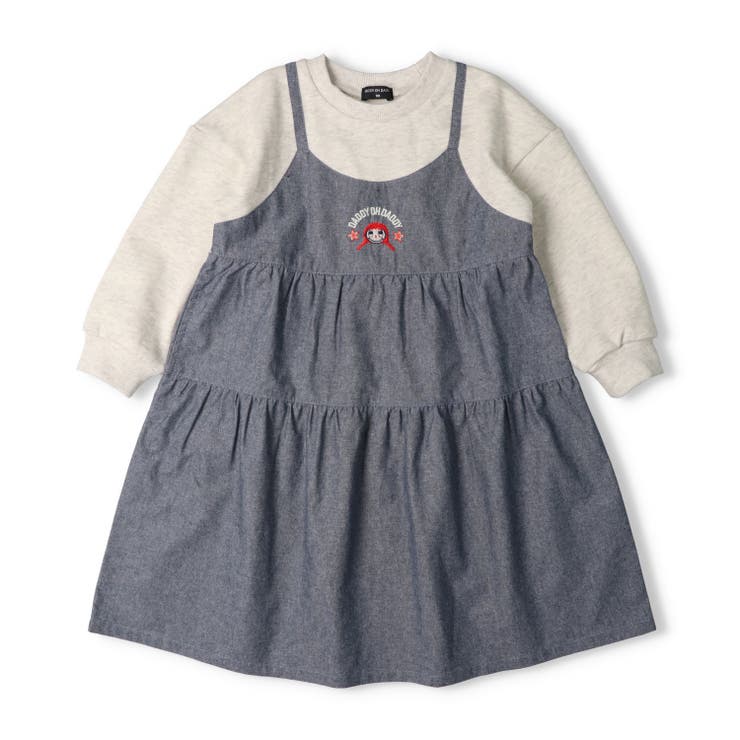 ダディコ刺繍ドッキング裏毛長袖ワンピース | こどもの森e-shop | 詳細画像2 