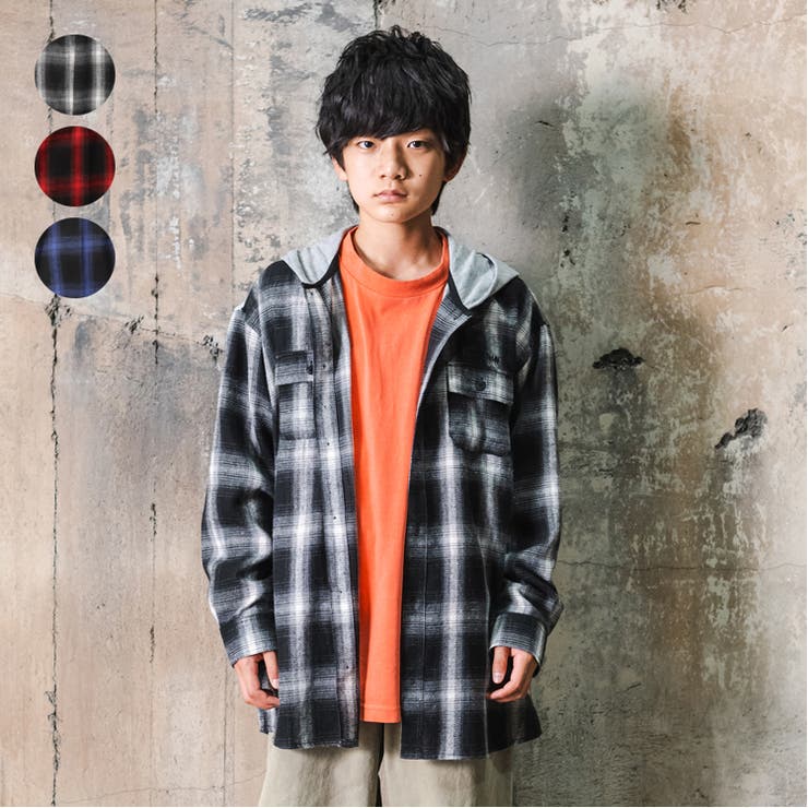 【ネット限定】フード付チェックシャツ | こどもの森e-shop | 詳細画像1 