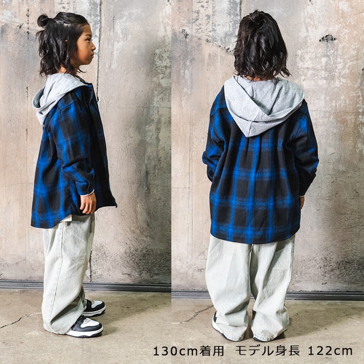 子供服DaddyOhDaddy(ダディオダディ)【ネット限定】フード付チェックシャツ120cm～170cmV9655