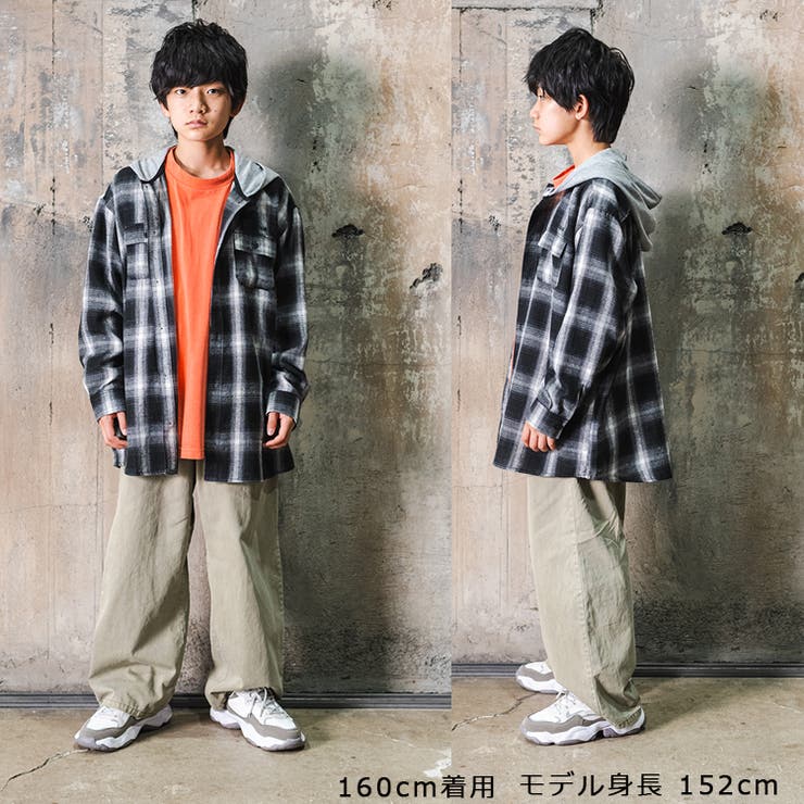 子供服DaddyOhDaddy(ダディオダディ)【ネット限定】フード付チェックシャツ120cm～170cmV9655