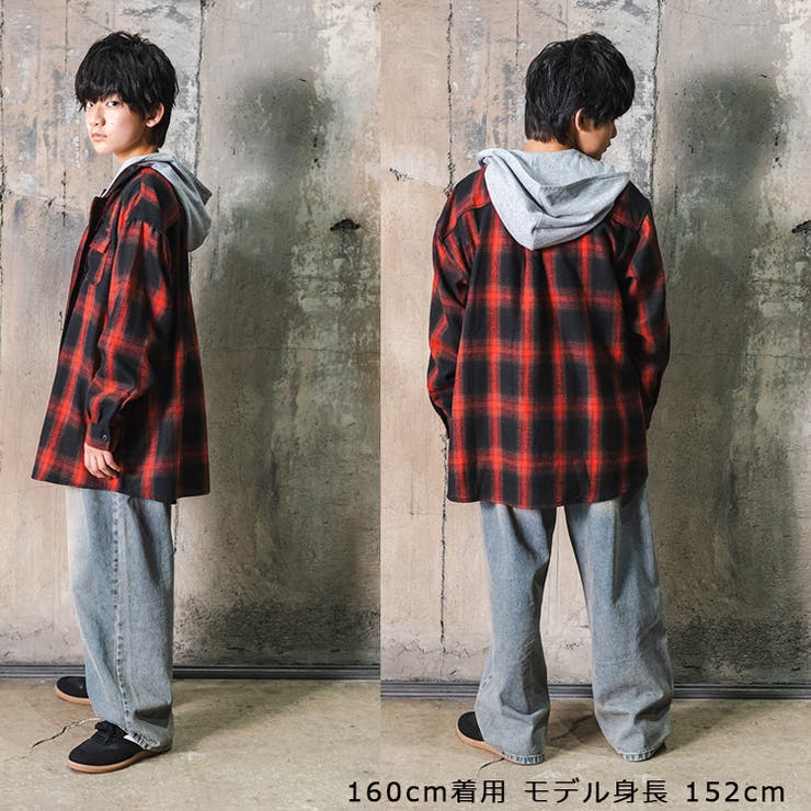 子供服DaddyOhDaddy(ダディオダディ)【ネット限定】フード付チェックシャツ120cm～170cmV9655