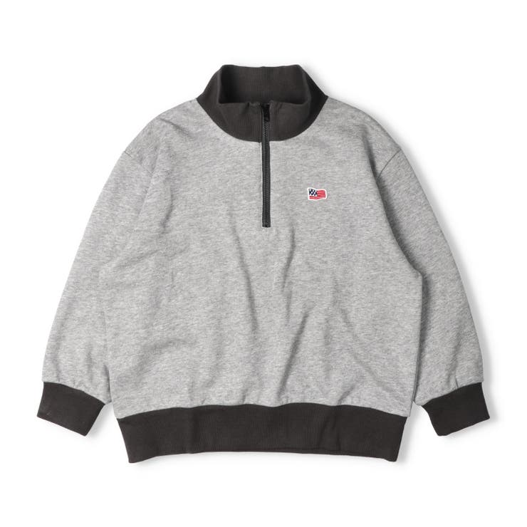 グレー | 【ネット限定】ハーフジップ裏毛トレーナー | こどもの森e-shop