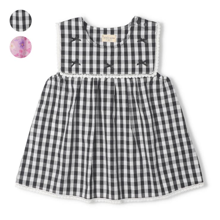 ギンガムチェック・花柄チュニック | こどもの森e-shop | 詳細画像1 