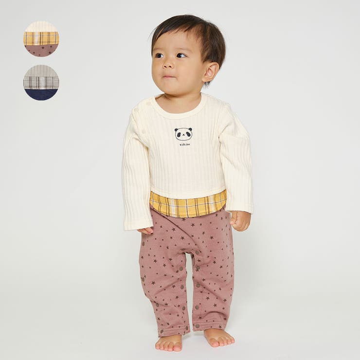 Kid S Zoo パンダプリント配色tオール 品番 Mtik こどもの森e Shop コドモノモリイーショップ のキッズファッション 通販 Shoplist ショップリスト