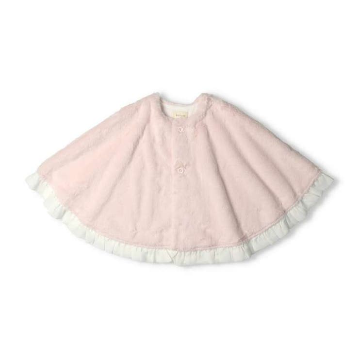 【子供服】kid´szoo(キッズズー)裾レースフェイクファーマント・ポンチョS，MW62110