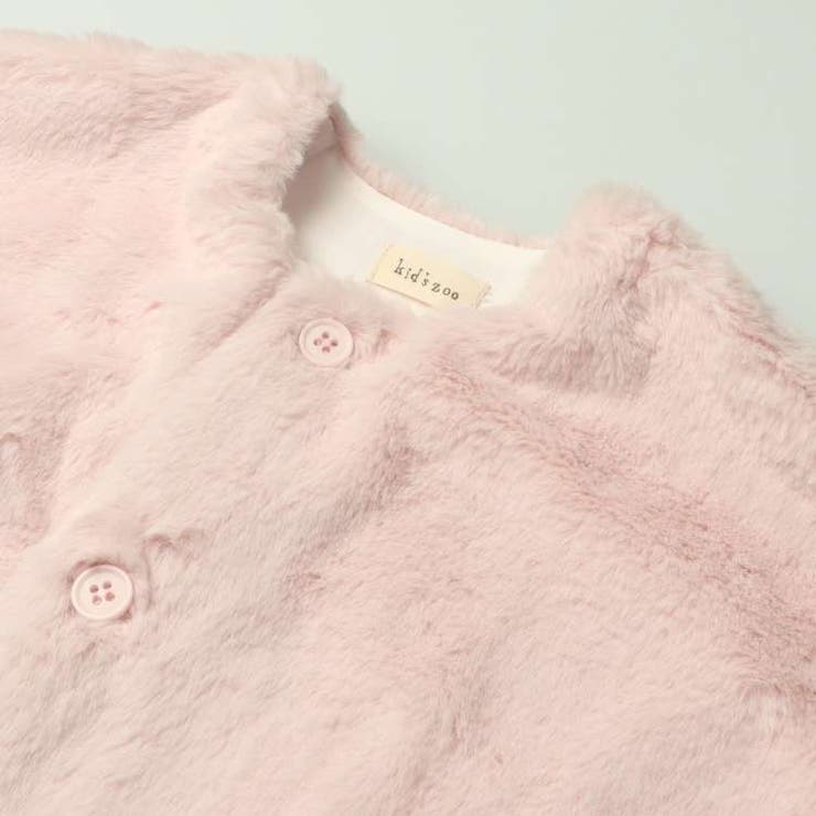 【子供服】kid´szoo(キッズズー)裾レースフェイクファーマント・ポンチョS，MW62110