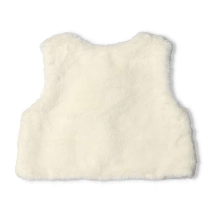 リボン付きフェイクファーベスト 80cm，90cm W62210 | こどもの森e-shop | 詳細画像4 