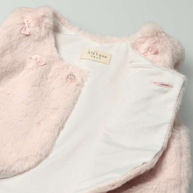 リボン付きフェイクファーベスト 80cm，90cm W62210 | こどもの森e-shop | 詳細画像6 