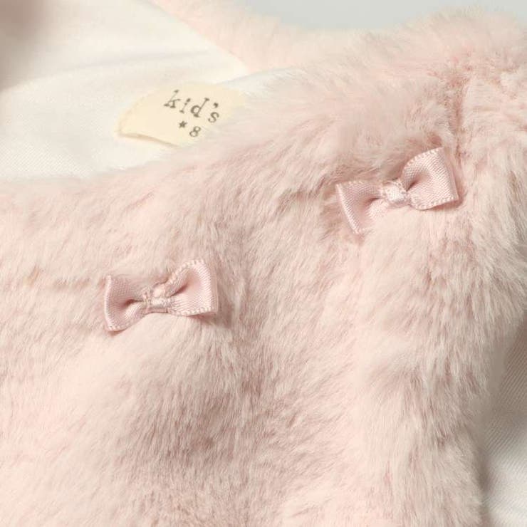 リボン付きフェイクファーベスト 80cm，90cm W62210 | こどもの森e-shop | 詳細画像7 