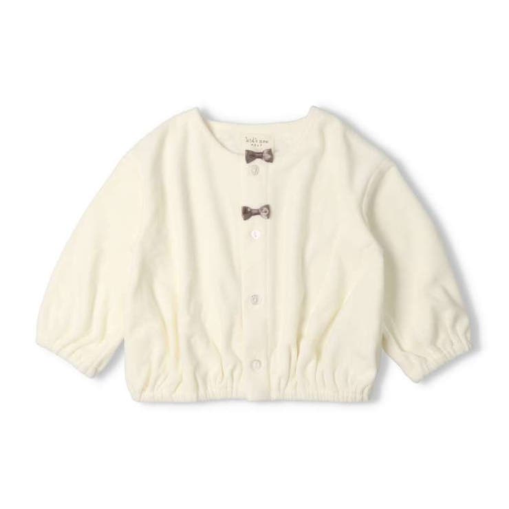 パイル起毛リボン付き長袖カーディガン 80cm，90cm W62401 | こどもの森e-shop | 詳細画像2 