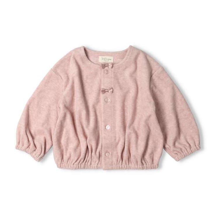 パイル起毛リボン付き長袖カーディガン 80cm，90cm W62401 | こどもの森e-shop | 詳細画像3 