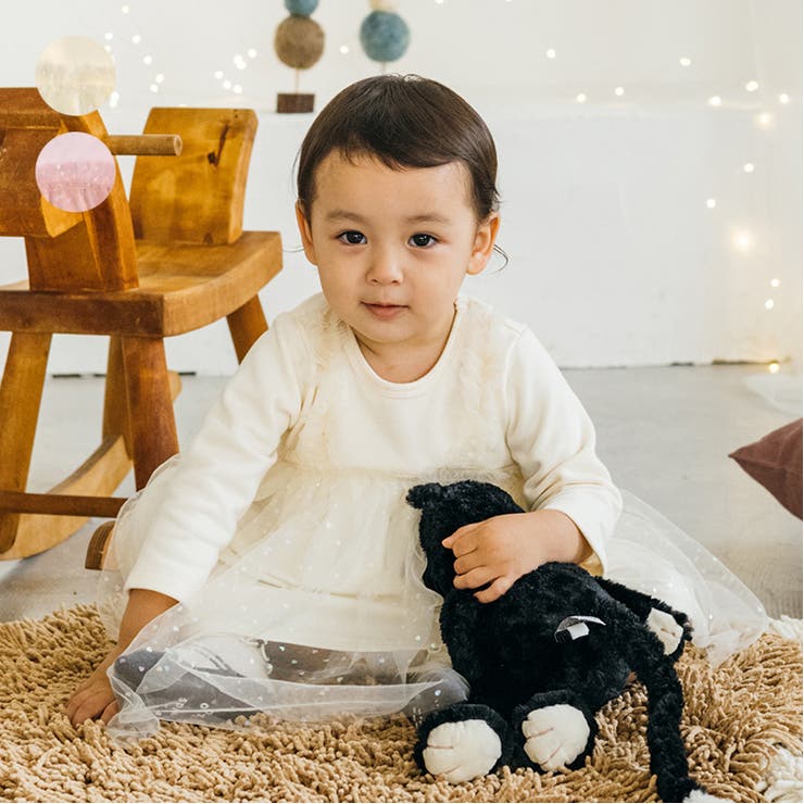 キラキラハート柄チュール裏毛ワンピース | こどもの森e-shop | 詳細画像1 