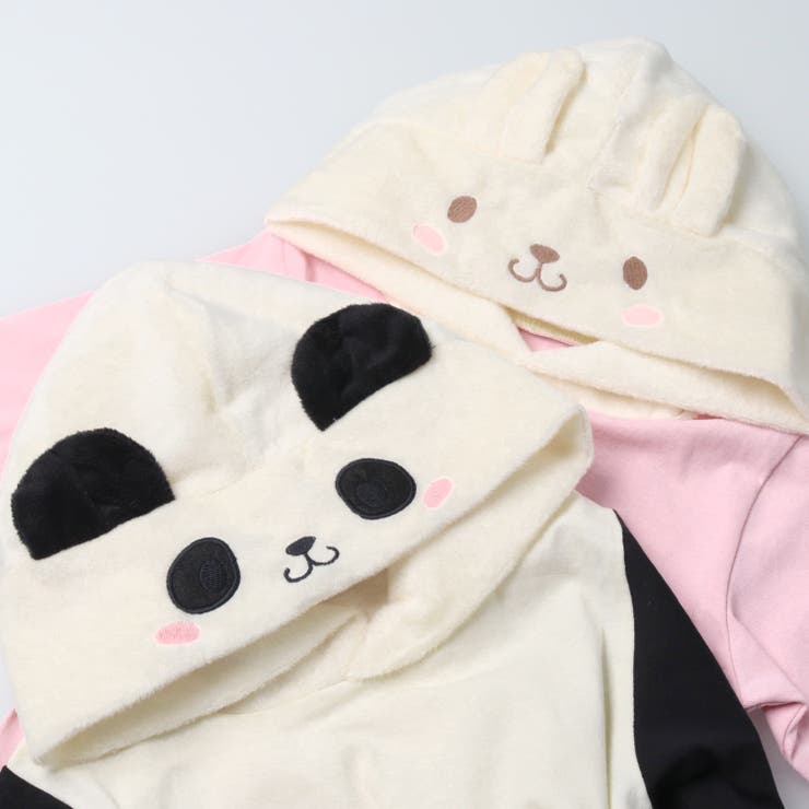 パンダ・うさぎフード付なりきり長袖ロンパース | こどもの森e-shop | 詳細画像5 