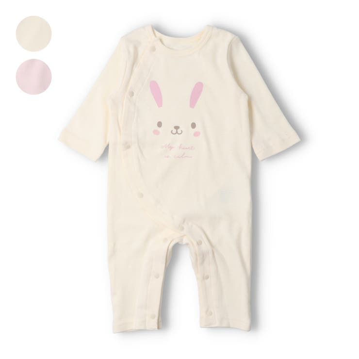 うさぎ・ねこプリントロンパース | こどもの森e-shop | 詳細画像1 